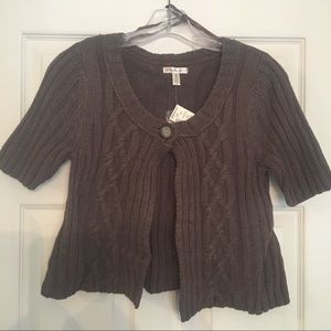 Aeropostale Short Sleeve Taupe Cardigan